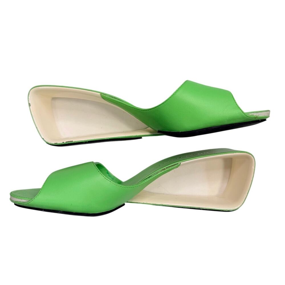 United Nude Mobius Hi Heels 40 Lime Green Architectural Wedge Mule Sandals